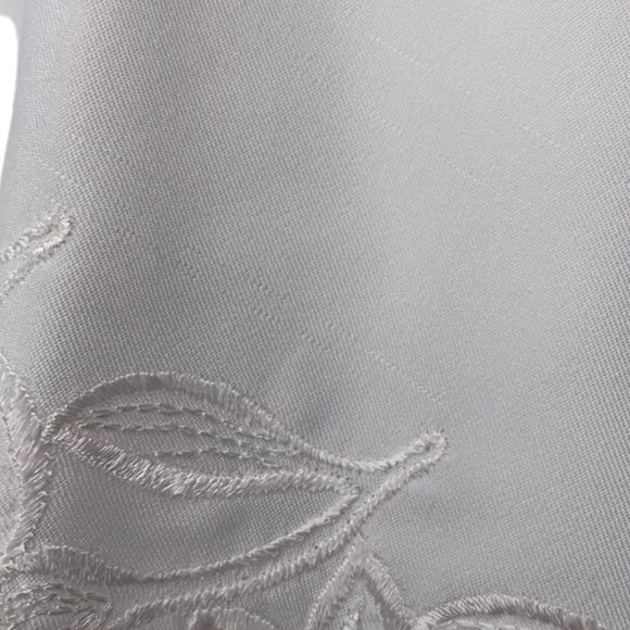 Vintage Floral Embroidered Sailor Collar Long Ballon Sleeve White Blouse 10 - Picture 7 of 9